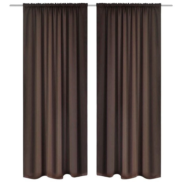 Bild von vidaXL Vorhang 2 Stk. Braun Verdunkelungs-Vorhänge mit Schlitzkopf 135 x 245 cm, (2 St)