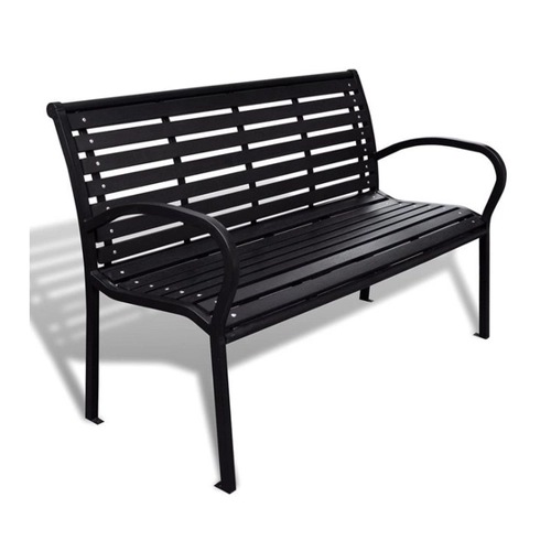 Bild von vidaXL Gartenbank 3-Sitzer 125 cm aus WPC und Stahl