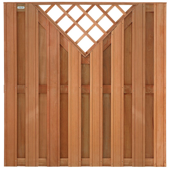 Bild von Sichtschutzzaun Hartholz V-Trellis 180x180cm A-Qualität