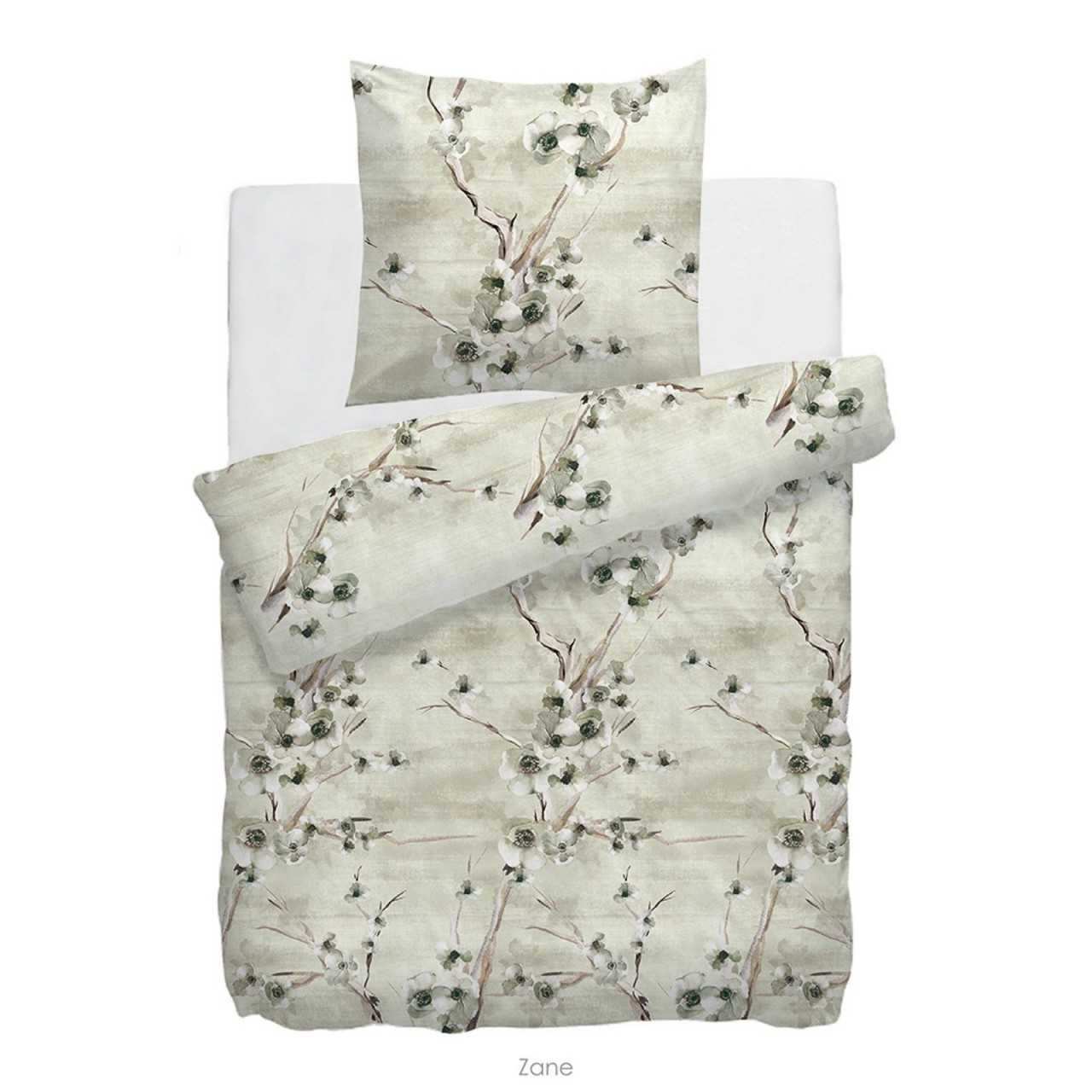 Bild von HnL Satin Bettwäsche Grün Refined Zane 155x220 cm