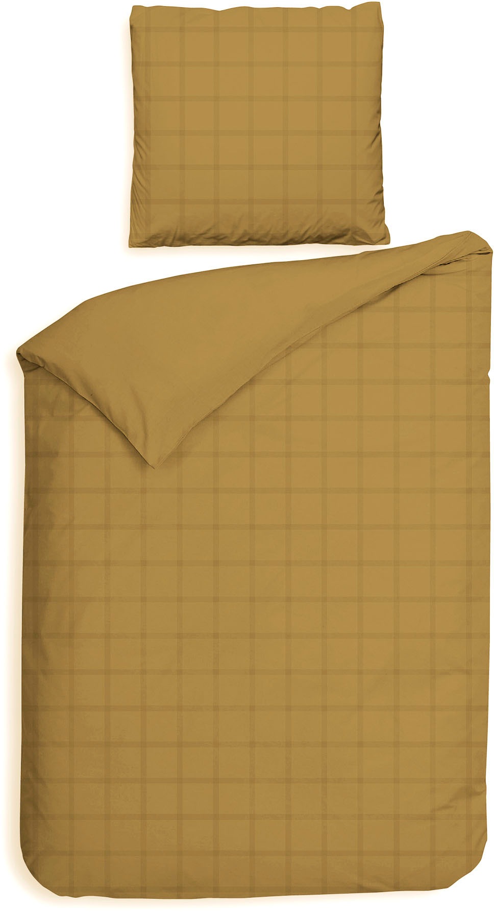 Bild von Heckett and Lane Bettwäsche Heckett & Lane Mako-Satin Bettwäsche 135x200 Diamante Amber Gold Wende, Mako-Satin, 2 teilig