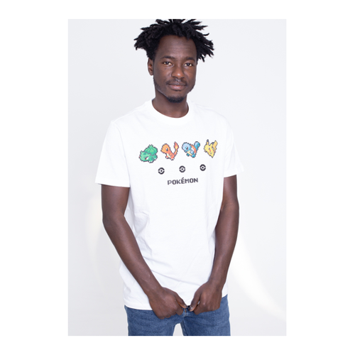 Bild von Pokémon - Pixel Starters White - T-Shirt - Weiß - L - 100% Baumwolle