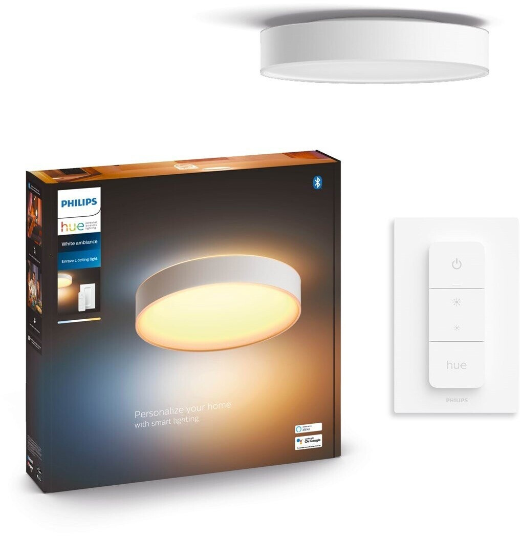 Bild von Philips Hue Bluetooth White Ambiance LED Deckenleuchte Enrave in Weiß 33,5W 4300lm