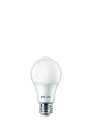 Bild von Philips LED Lampe mit Bewegunsmelder ersetzt 60W, E27 Standardform A60, warmweiß, 806 Lumen, nicht dimmbar, 1er Pack