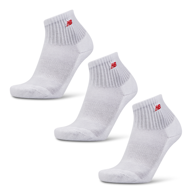 Bild von New Balance Quarter 3 Pack Unisex Socken - Weiß - Größe: 39-42 - Foot Locker