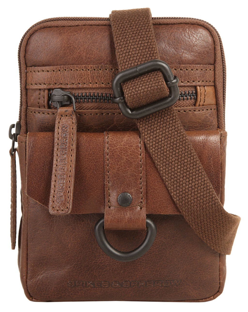 Bild von Spikes & Sparrow Umhängetasche Echt Leder Herren, Damen | cognac | 020548
