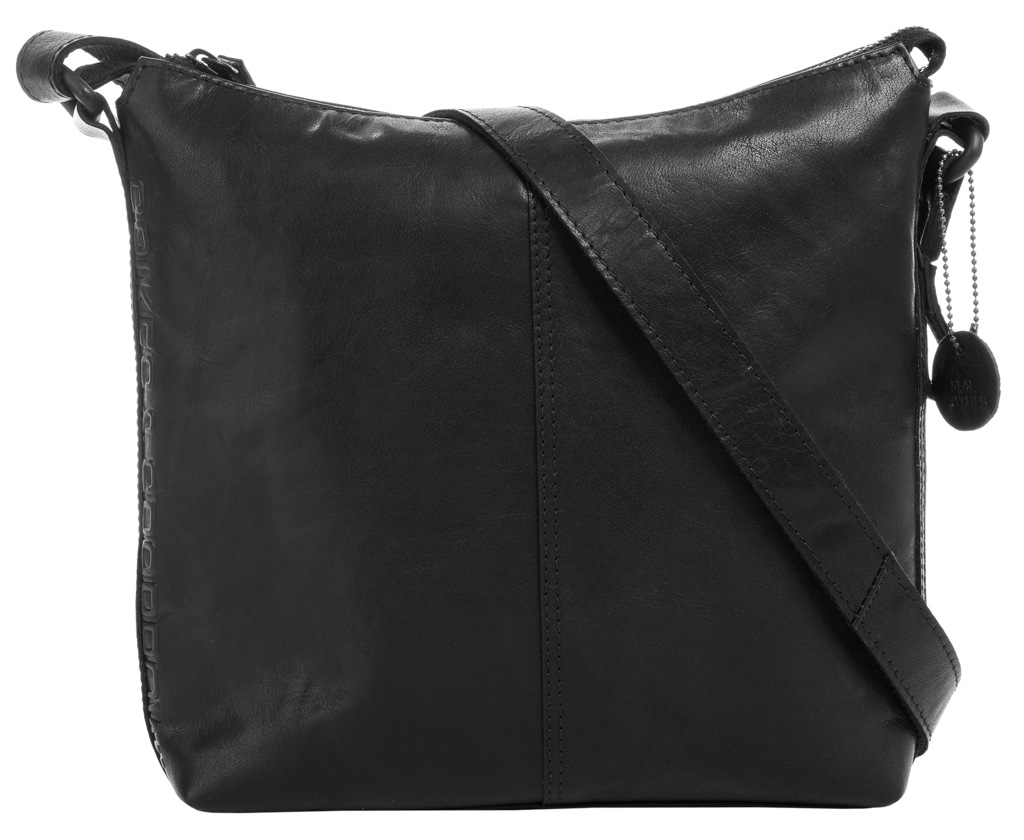 Bild von Spikes & Sparrow Umhängetasche Echt Leder Damen | Smartphonefach, Praktische Stifthalter, Funktionelles Design, Verstellbarer Schultergurt schwarz | 021096