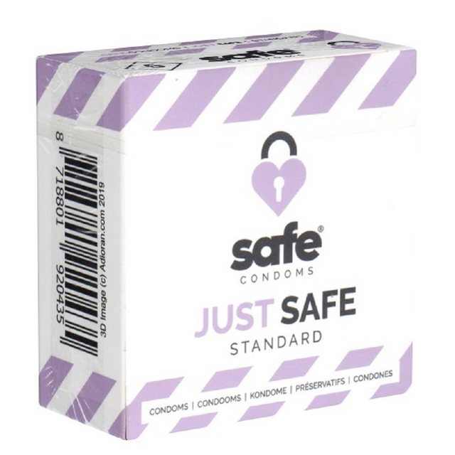 Bild von Safe Kondome JUST Safe (Standard) anatomische Kondome, Packung mit, 5 St., Kondome mit Silikongleitmittel, einfach sichere Kondome ohne Latexgeruch