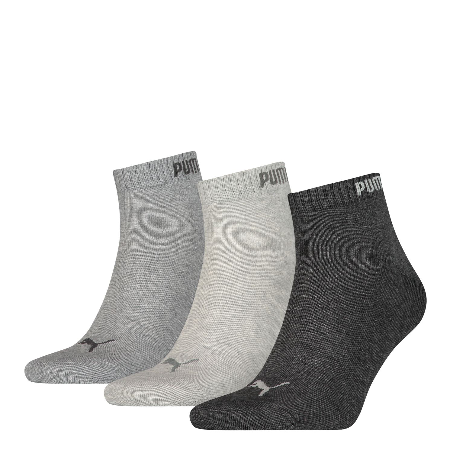 Bild von PUMA Unisex Quarter Socken Sneaker im Retro Design knöchelhoch für Damen Herren 6er Pack, Farbe:800 - anthraci/l mel grey/m me, Socken & Strümpfe:43-46