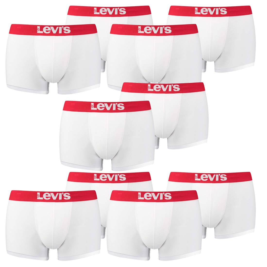Bild von 10er Pack Levis Men Solid Basic Trunk Boxershorts Unterhose Pant Unterwäsche