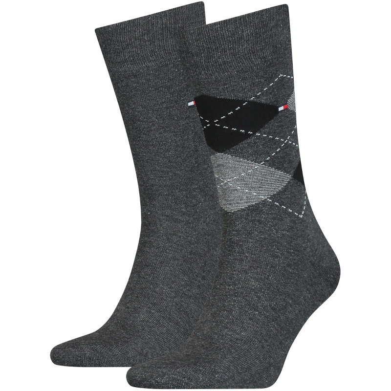 Bild von 2 Paar TOMMY HILFIGER CHECK Socken Gr. 39 - 46 Herren Business Sneaker Socken