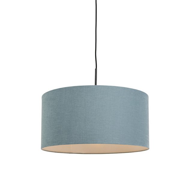 Bild von Qazqa Pendelleuchte Combi, ohne Leuchtmittel, E27, Blau, Modern, Textil, 1-flammig