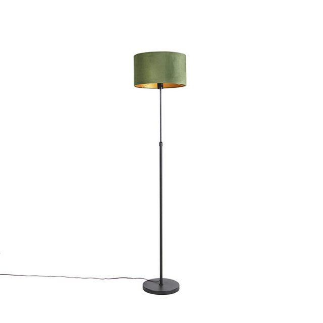 Bild von Qazqa Stehlampe Parte fl, ohne Leuchtmittel, E27, Grün, Landhaus / Rustikal, Stahl, 1-flammig