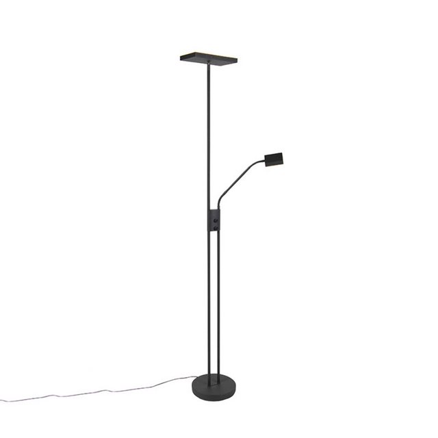 Bild von Qazqa Stehlampe Jazzy, LED fest integriert, (nicht austauschbare) LED, Schwarz, Modern, Stahl, 1-flammig