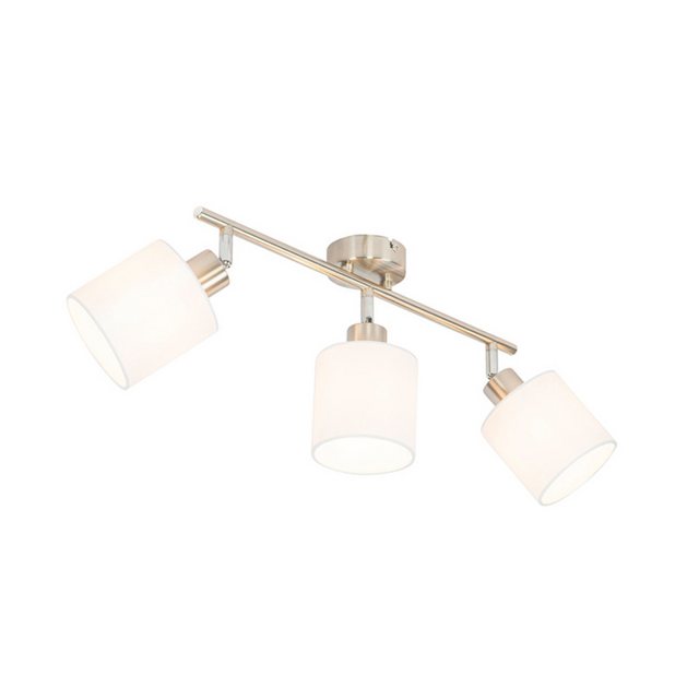 Bild von Qazqa LED Aufbaustrahler Hetta, ohne Leuchtmittel, E14, Weiß, Modern, Textil, 3-flammig