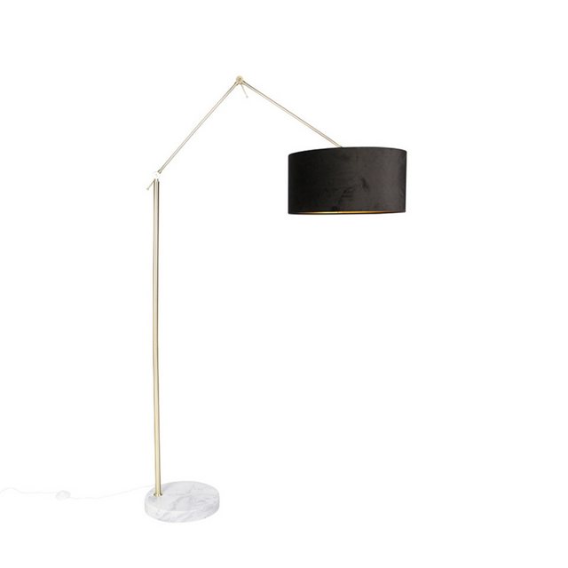 Bild von Qazqa Stehlampe Editor, ohne Leuchtmittel, E27, Schwarz, Modern, Textil, 1-flammig