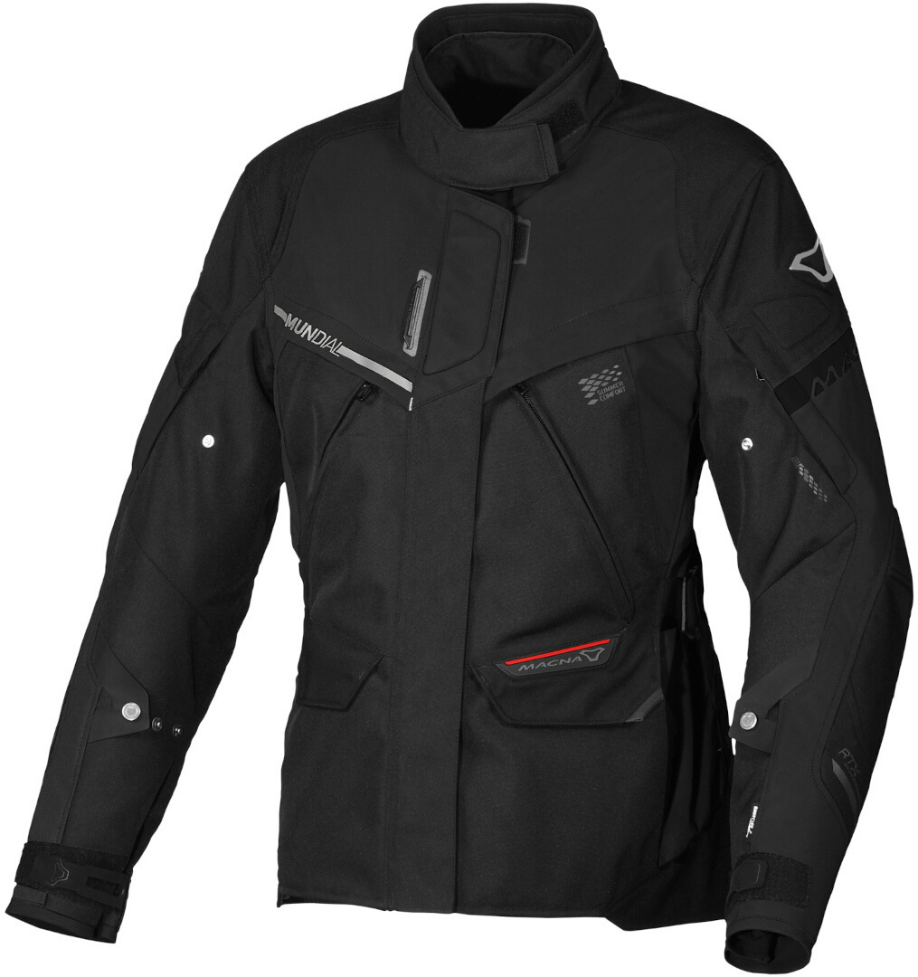 Bild von Macna Mundial wasserdichte Damen Motorrad Textiljacke, schwarz, Größe M