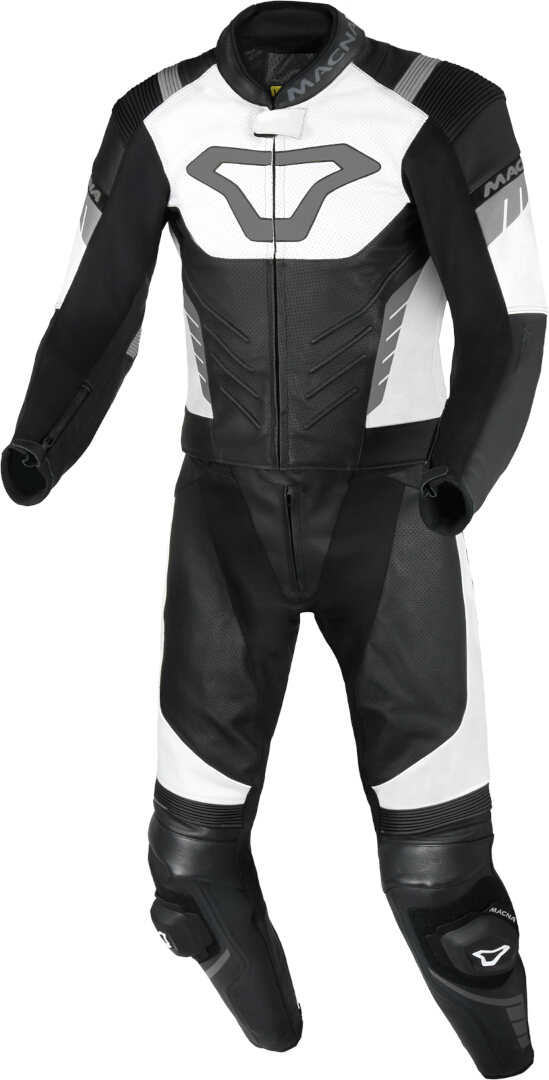 Bild von Macna Varshall perforierte 2-Teiler Motorrad Lederkombi, schwarz-weiss, Größe 52 für Männer