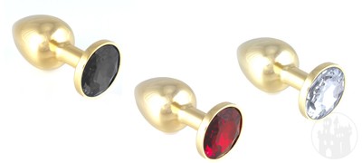 Bild von Butt Plug mit Stein in Gold - klein