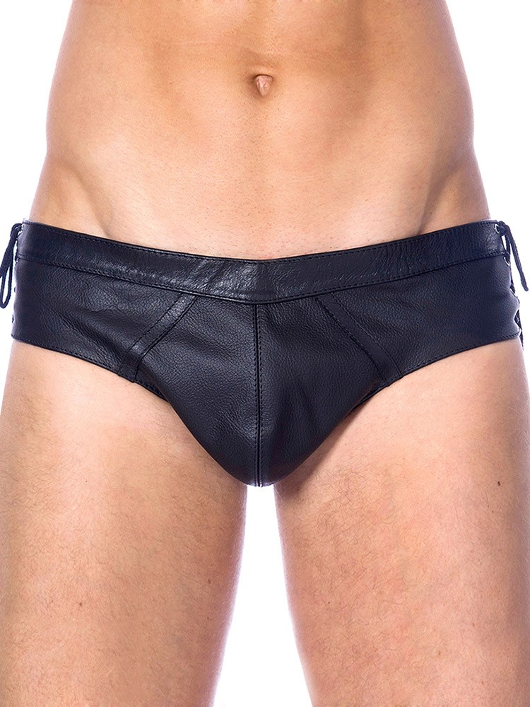 Bild von Leder-Brief mit Schnürung, schwarz (S/M)