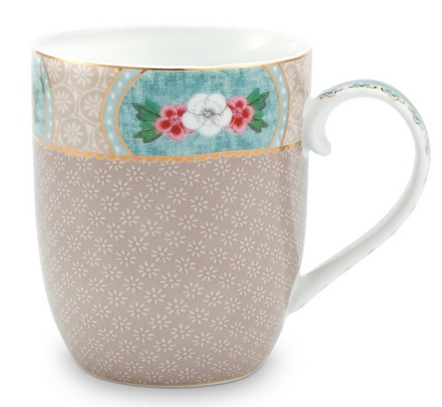 Bild von PiP Studio Becher Blushing Birds Henkelbecher khaki 0,145 l, Porcelain, Mug Small Blushing Birds Khaki 145ml
