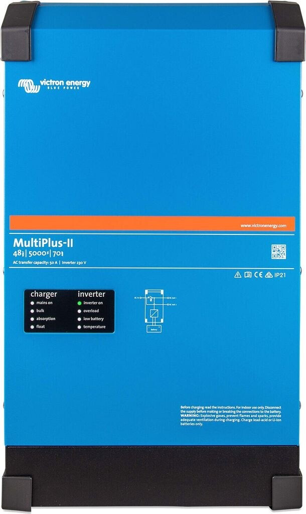 Bild von Victron Energy MultiPlus-II Reiner Sinus Wechselrichter 70 Amp Batterie Ladegerät, Spannungswandler, Transferschalter Inverter Charger, 5000VA 48-Volt 230V