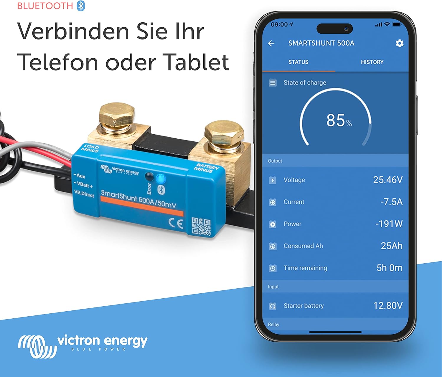 Bild von Victron Energy SmartShunt 2000A/50mV IP65 SHU065220050 Batterieüberwachung