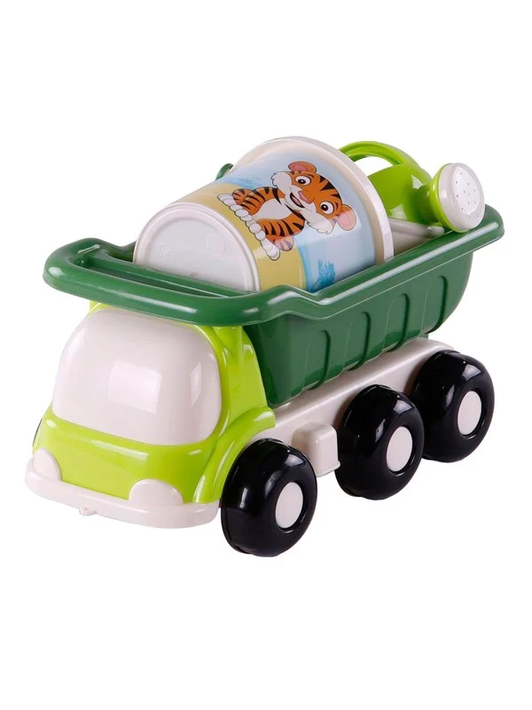 Bild von Cavallino Toys Cavallino Beach Dump Truck with Bucket Set Green 5 pcs.