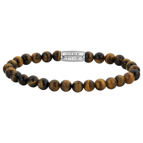 Bild von Modisches REBEL & ROSE® Armband aus Edelstahl mit Tigerauge