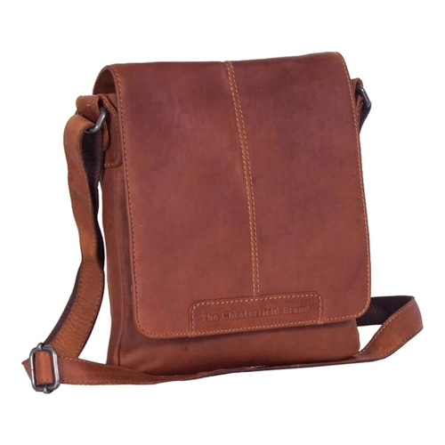 Bild von Umhängetasche Wax Pull Up Bodin Cognac