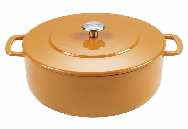 Bild von Combekk Gusseisen Topf, Dutch Oven, Frei von BPA und PFAS, 100% Recycelt, 28cm 6.8L, Für alle Herdarten, Orange