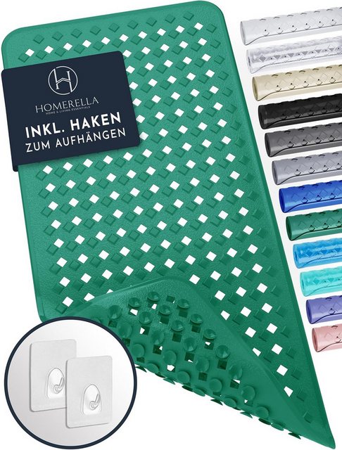 Bild von Homerella Badematte rutschfest Hautsensitiv 88x39cm, INKL. AUFHÄNGUNG, Antirutschmatte Badewanne BPA frei, Duschmatte schimmelresistent & maschinenwaschbar