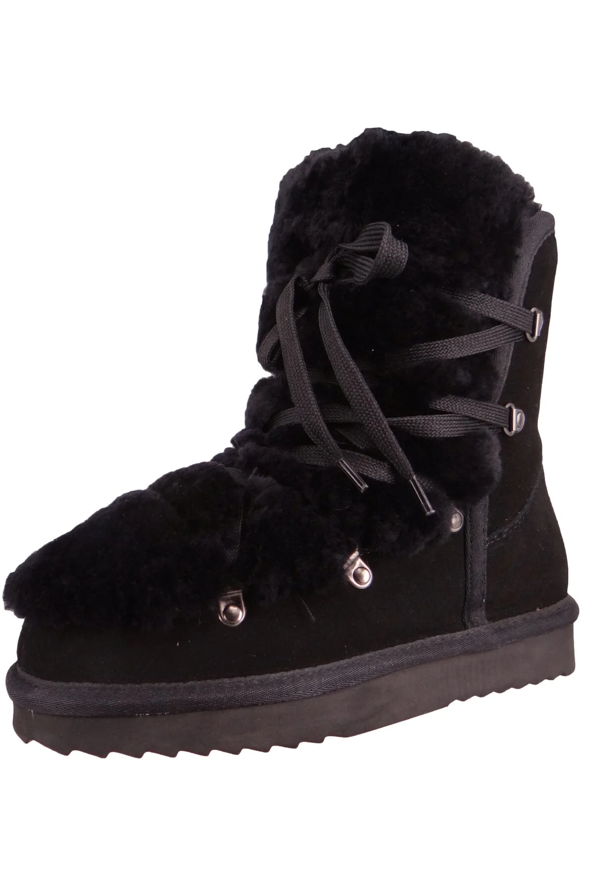 Bild von Warmbat Australia Stiefel Schwarz Flacher Absatz für Damen - 37