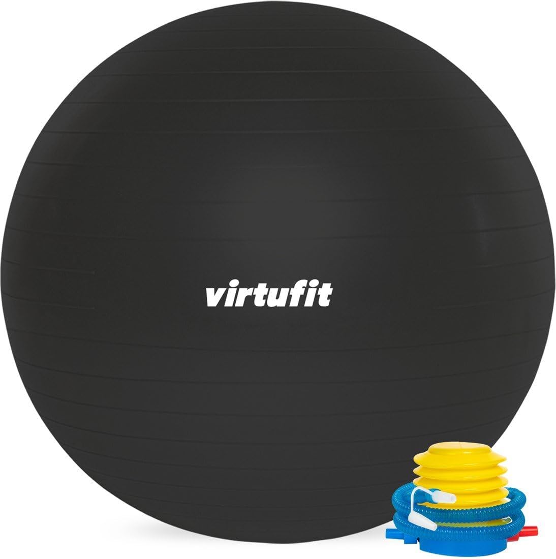 Bild von VirtuFit Anti-Burst Fitnessball Pro - Gymnastikball - Swiss Ball - mit Pumpe - Grau - 75 cm