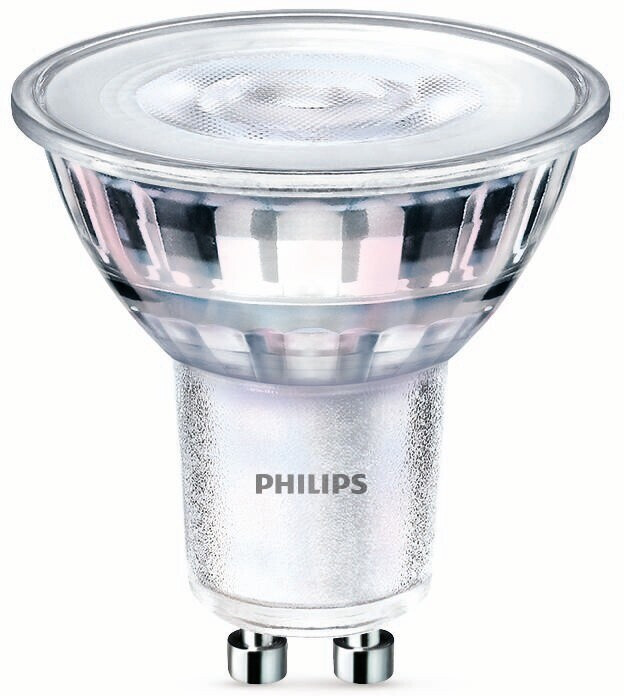 Bild von Philips LED Lampe ersetzt 65W, GU10 Reflektor PAR16, klar, warmweiß, 460 Lumen, nicht dimmbar, 1er Pack silber