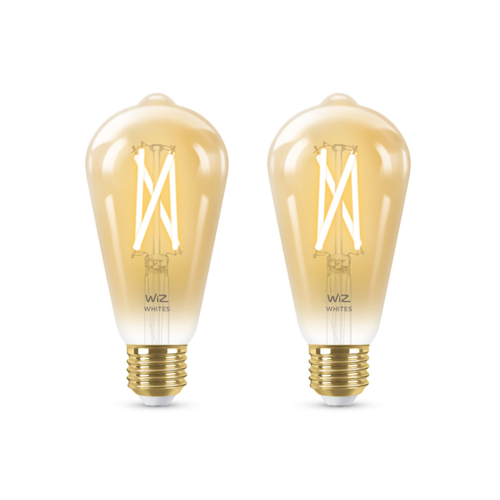 Bild von WiZ 50W E27 Edisonform Filament Amber Warm- und Kaltweiß 2er-Pack - weiß