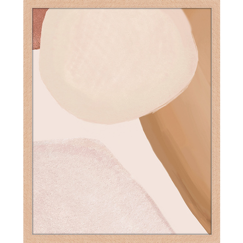 Bild von ANY IMAGE Digitaldruck »Beige Ästhetik I«, Rahmen: Buchenholz, natur - braun