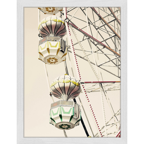Bild von ANY IMAGE Digitaldruck »Riesenrad«, Rahmen: Buchenholz, weiß - weiss