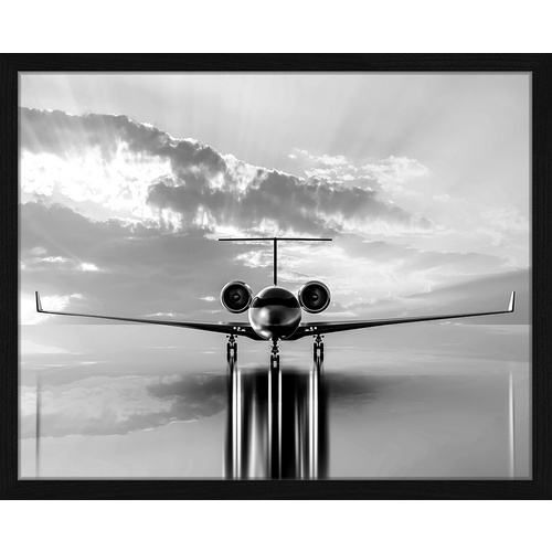 Bild von ANY IMAGE Digitaldruck »Flugzeug I«, Rahmen: Buchenholz, Schwarz