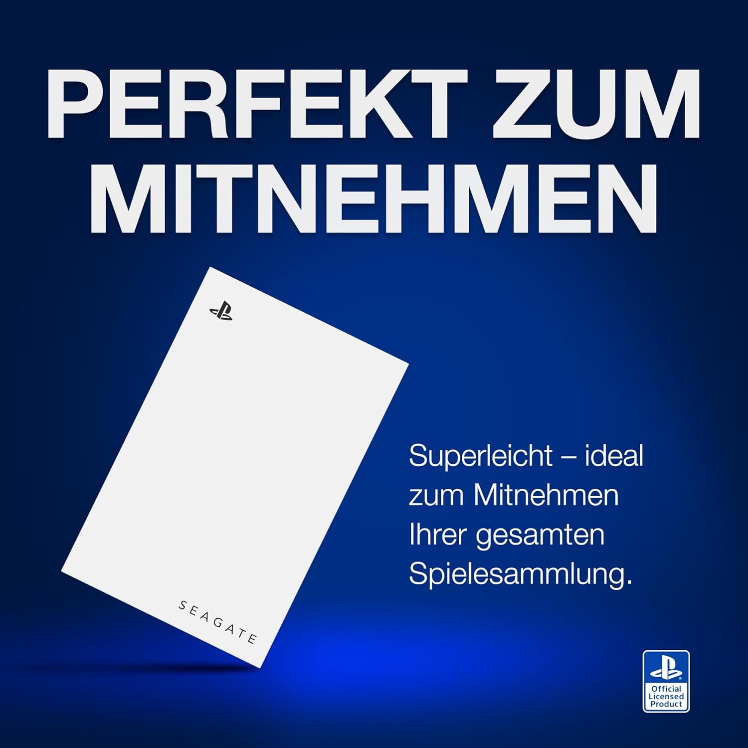 Bild von Seagate Game Drive PS4/PS5, 5TB, tragbare externe Festplatte, 2.5 Zoll, USB 3.0, weiß, LED blau, Plug and Play, Modellnr.: STLV5000200