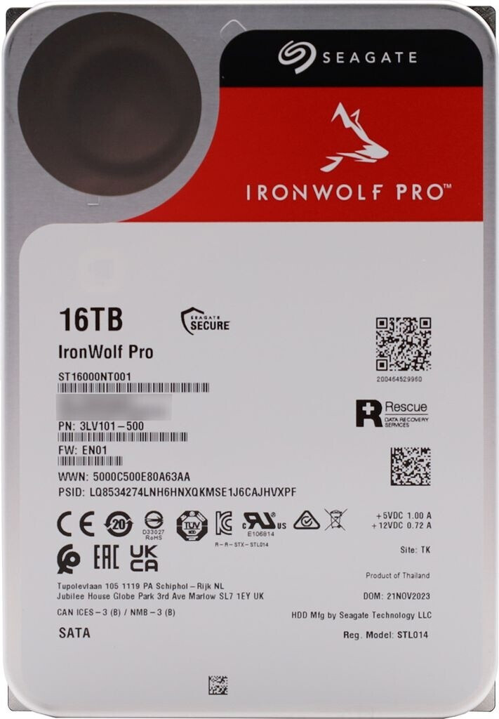 Bild von Seagate Seagate IronWolf Pro NAS 16 TB CMR, Festplatte, interne HDD-Festplatte (16 TB) 3.5