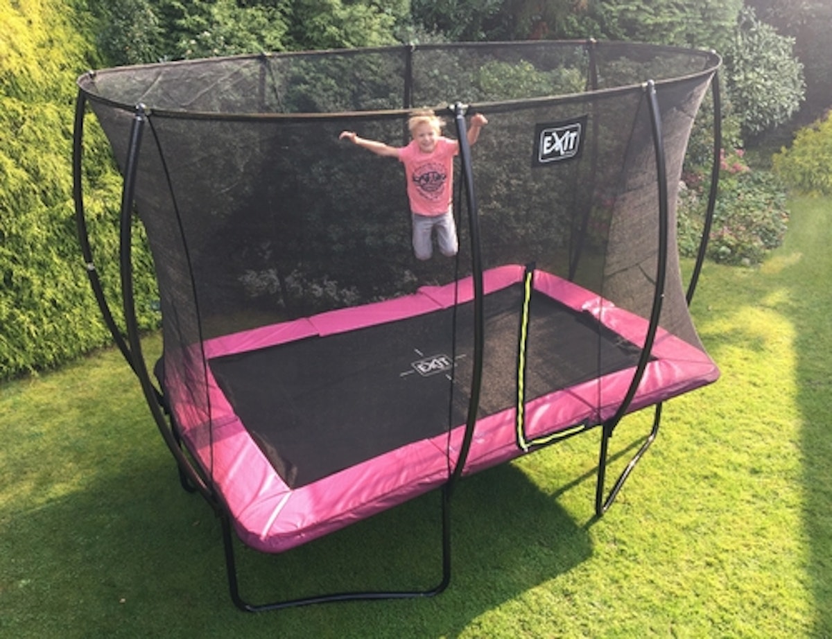 Bild von Exit Silhouette Trampolin mit Sicherheitsnetz-214 x 305 cm-rosa