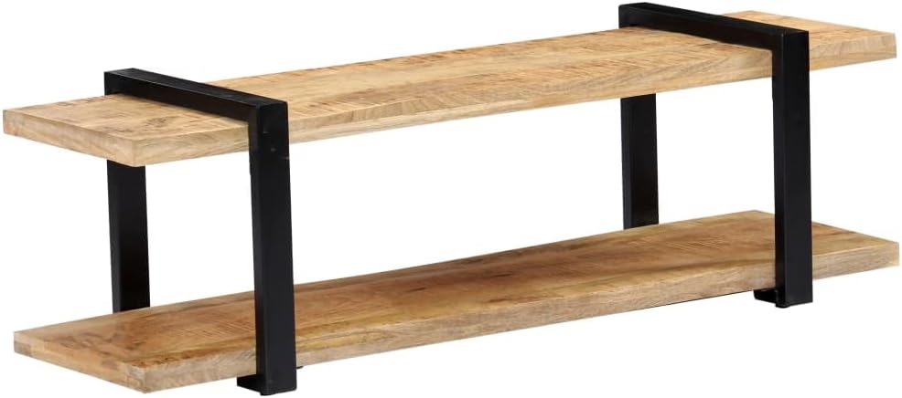 Bild von vidaXL Mangoholz Massivholz TV Schrank mit Ablage Sideboard Lowboard Fernsehschrank Fernsehtisch Board HiFi Regal Tisch Möbel 130x40x40 cm