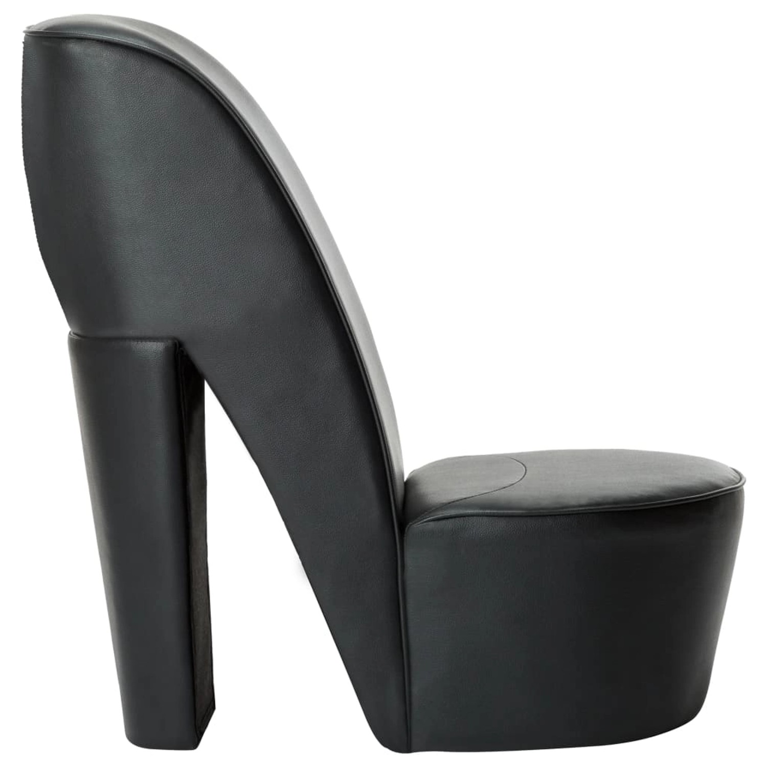 Bild von vidaXL Stuhl in Stöckelschuh-Form Schwarz Kunstleder