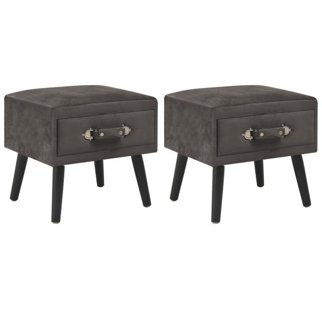 Bild von vidaXL Nachttisch Nachttische 2 Stk Grau 40 x 35 x 40 cm Samt