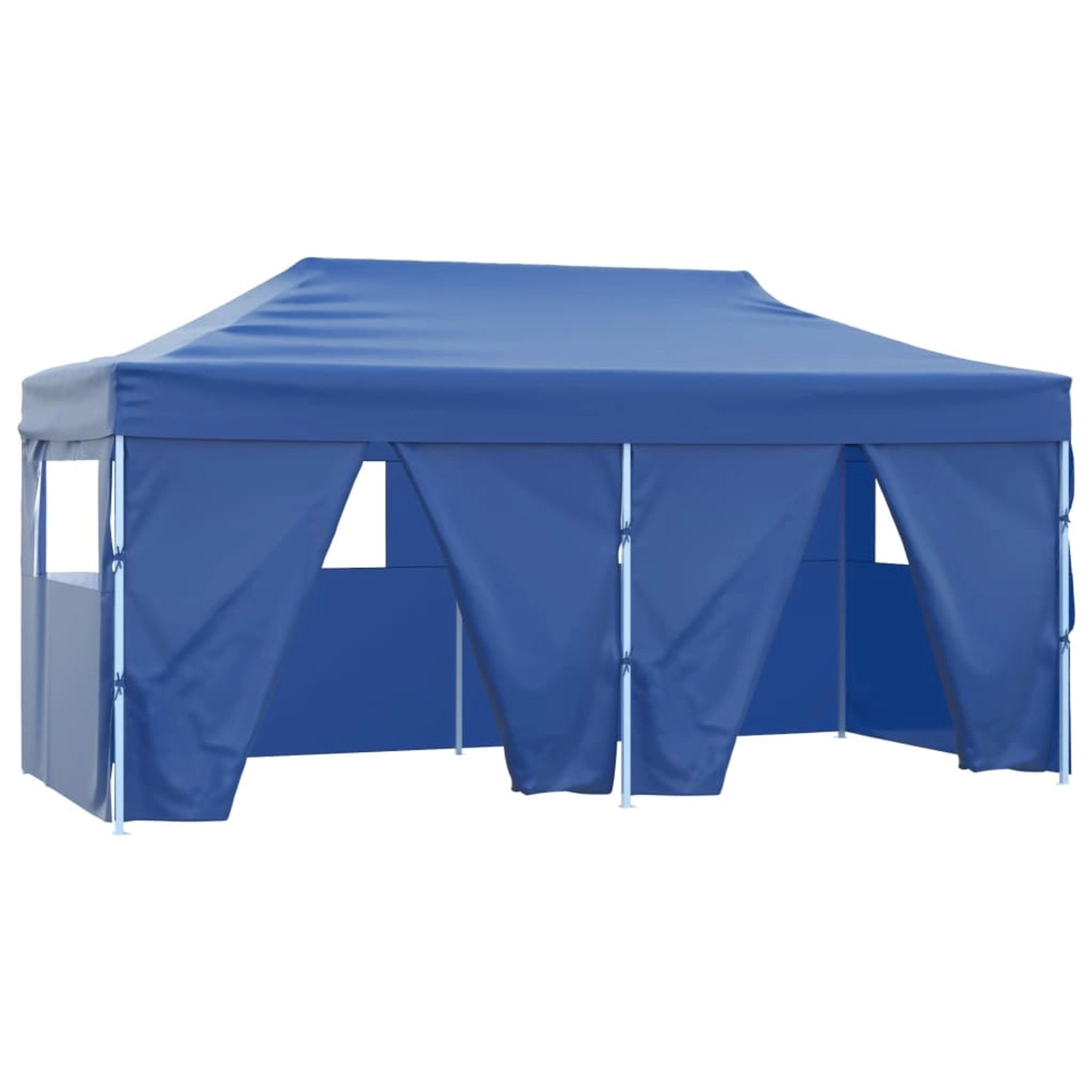 Bild von vidaXL Profi Partyzelt Faltbar mit 4 Seitenwänden Wasserbeständig Pavillon Festzelt Gartenzelt Bierzelt Faltpavillon Garten 3x6m Stahl Blau
