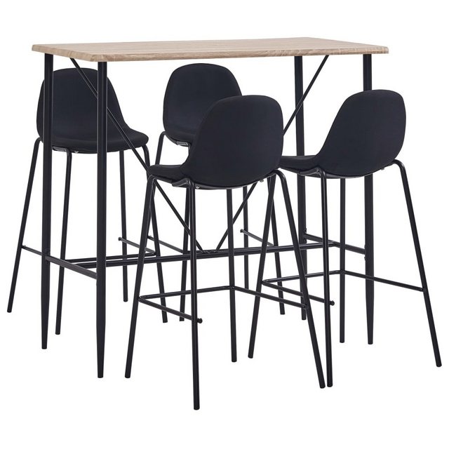 Bild von vidaXL Essgruppe 5-tlg. Bar-Set Stoff Schwarz, (5-tlg)