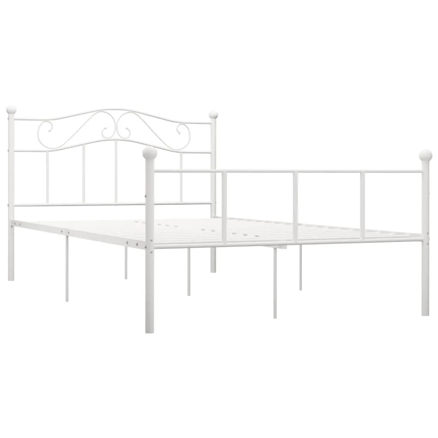 Bild von vidaXL Bettgestell Bettgestell Weiß Metall 160200 cm Bett Bettrahmen Bettgestell