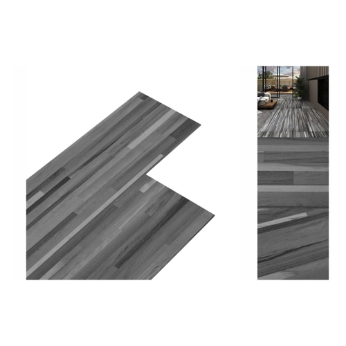 Bild von vidaXL Kunststoff-Fliesen, PVC-Laminat-Dielen 4,46 m² 3 mm Selbstklebend Gestreift Grau