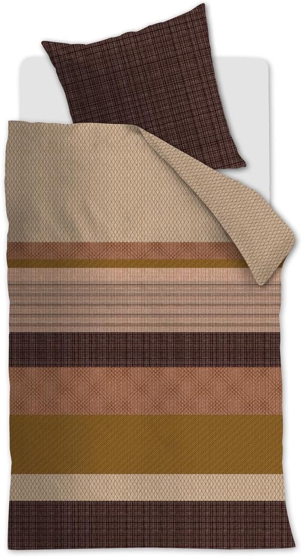 Bild von Beddinghouse Mako-Satin-Bettwäsche-Garnitur Kyle Farbe Terrakotta Größe 155 x 220 cm + 1x 80 x 80 cm